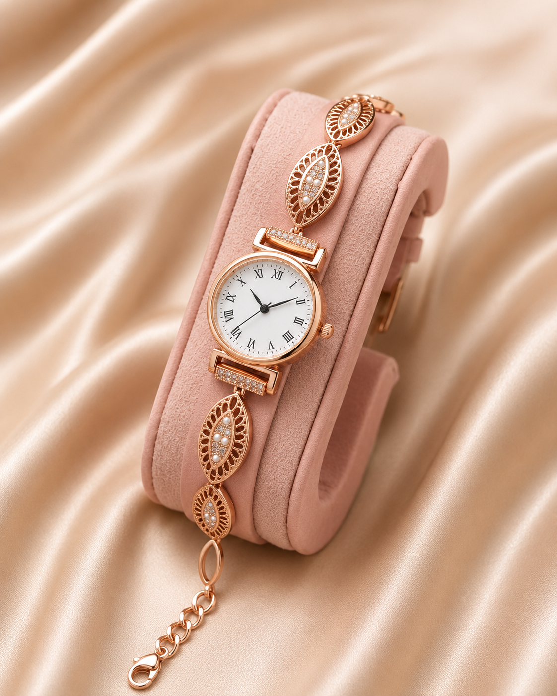 Rose Gold Finished Diamond Watch