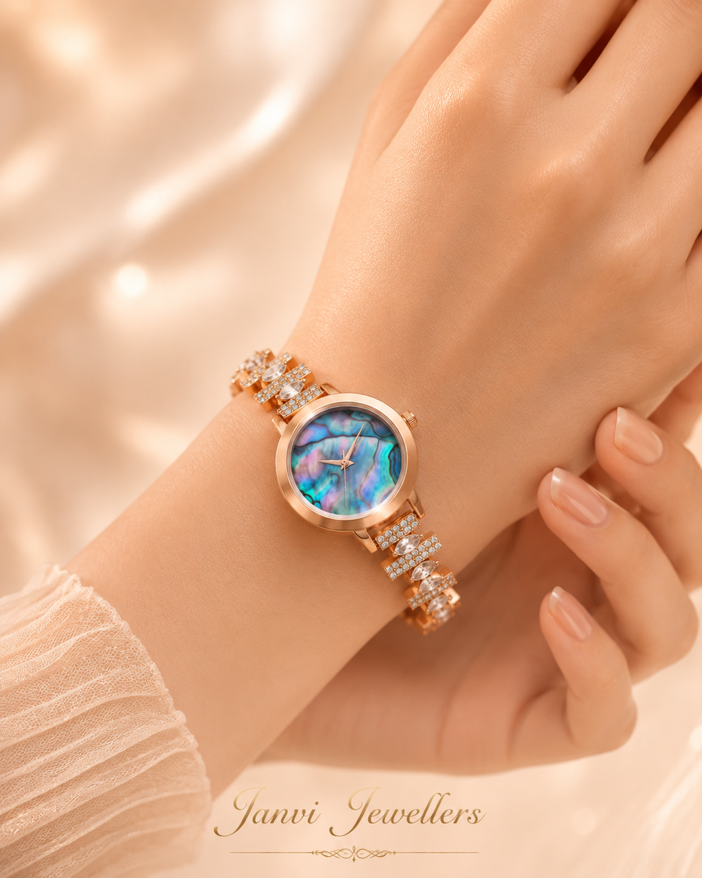 Rose Gold Finished Diamond Watch