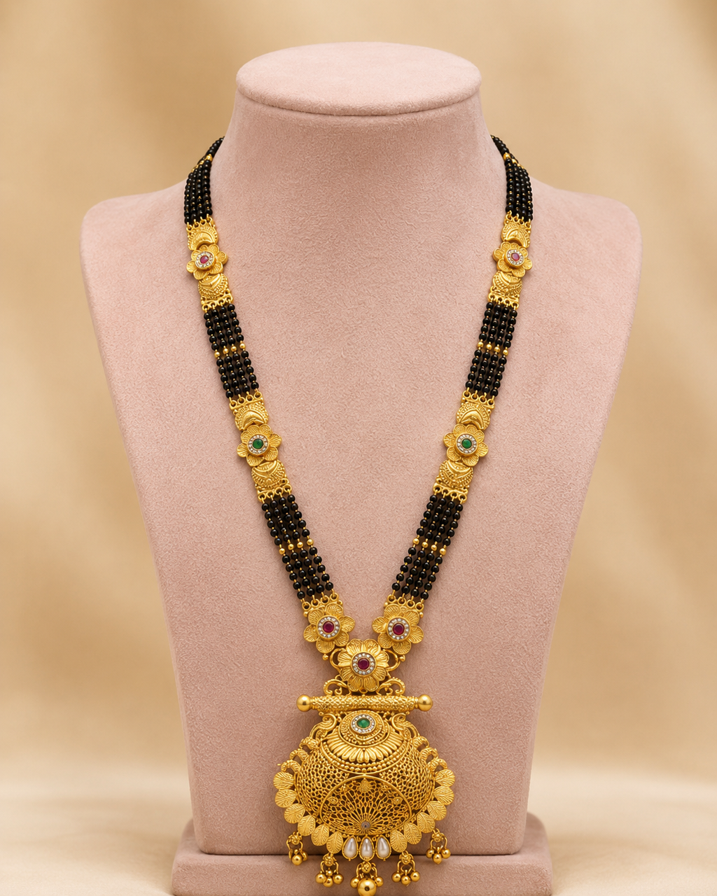 Rajwadi Gold Finish Combo Jewellery Set with Earrings & Maang Tika
