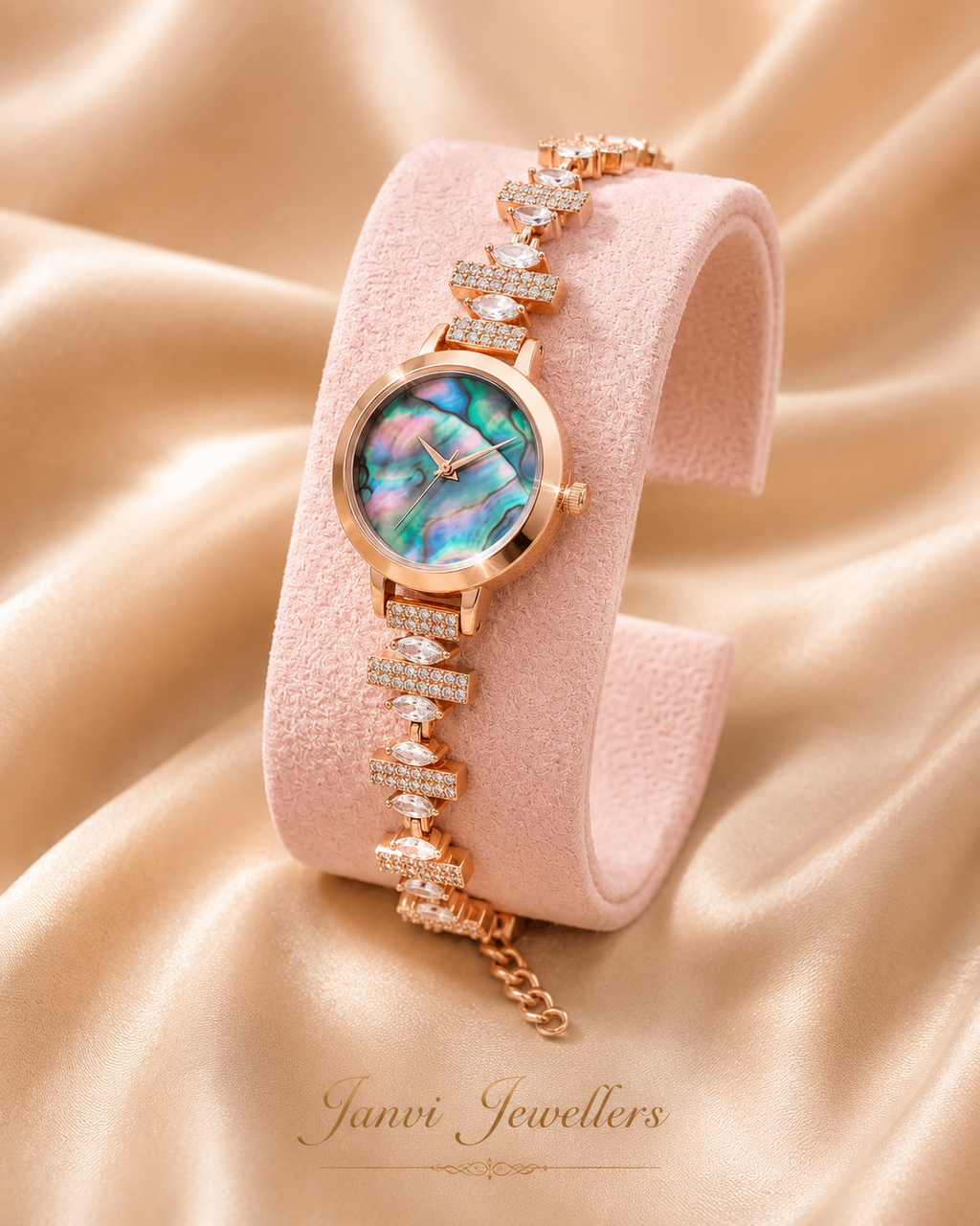 Rose Gold Finished Diamond Watch