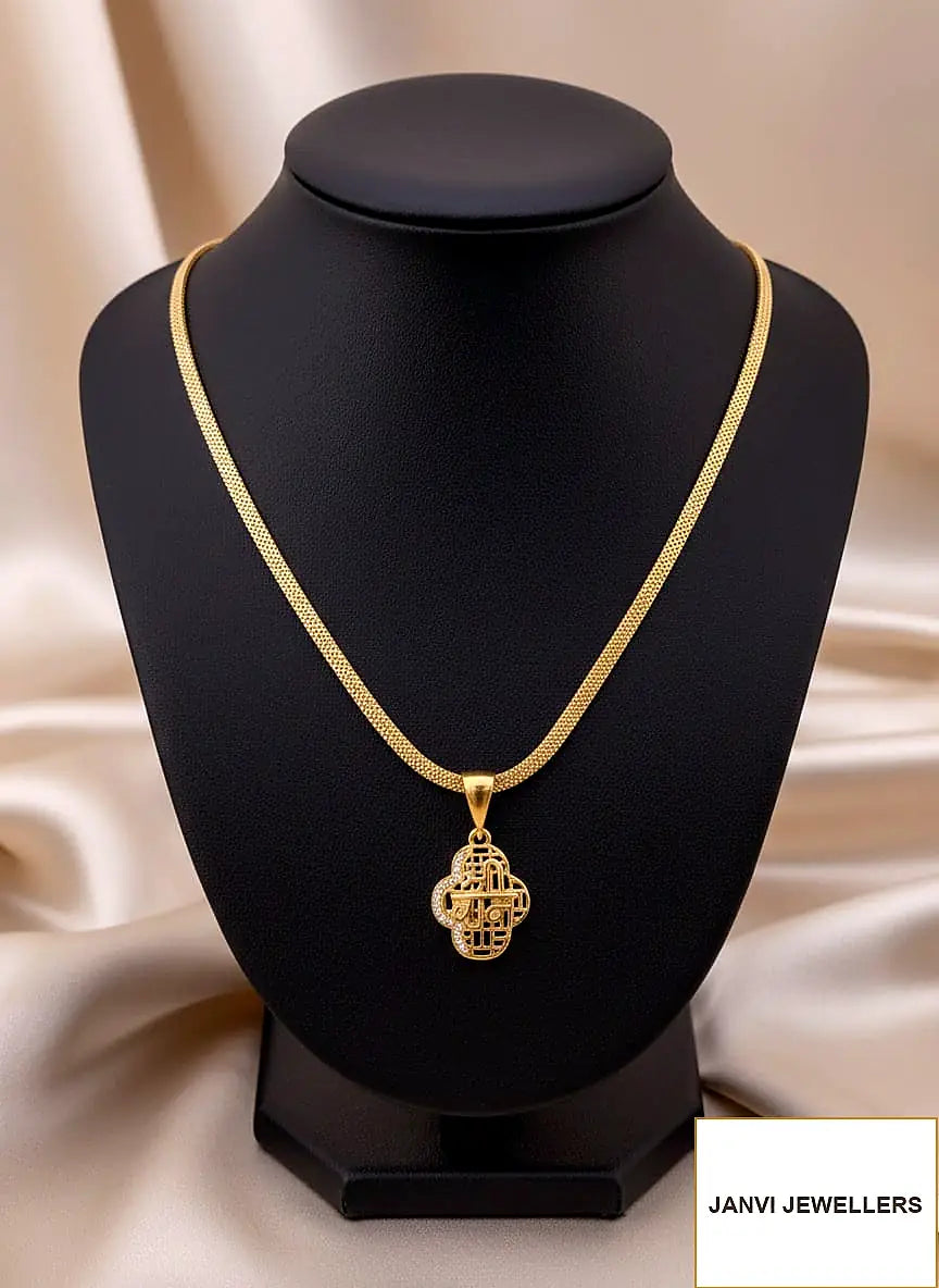 Gold Plated Rajwadi Chain Pendant Set
