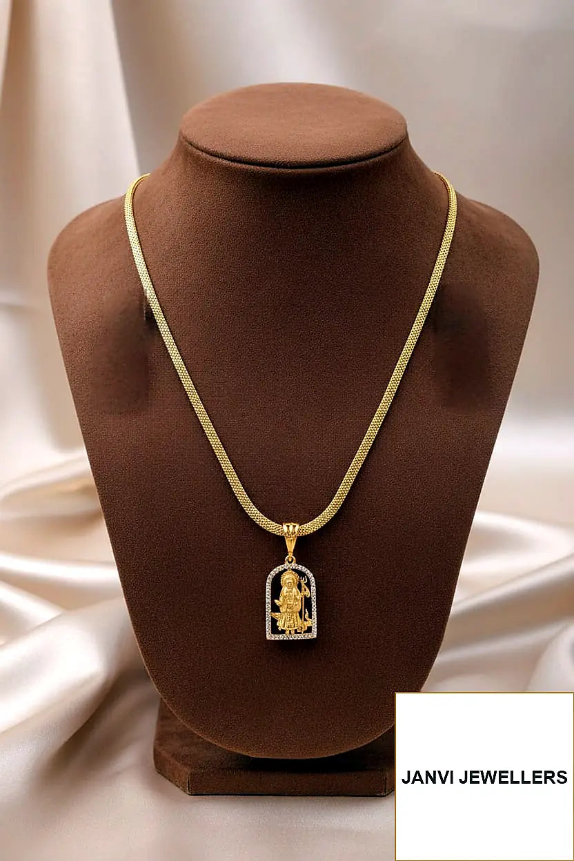 Gold Plated Rajwadi Chain Pendant Set