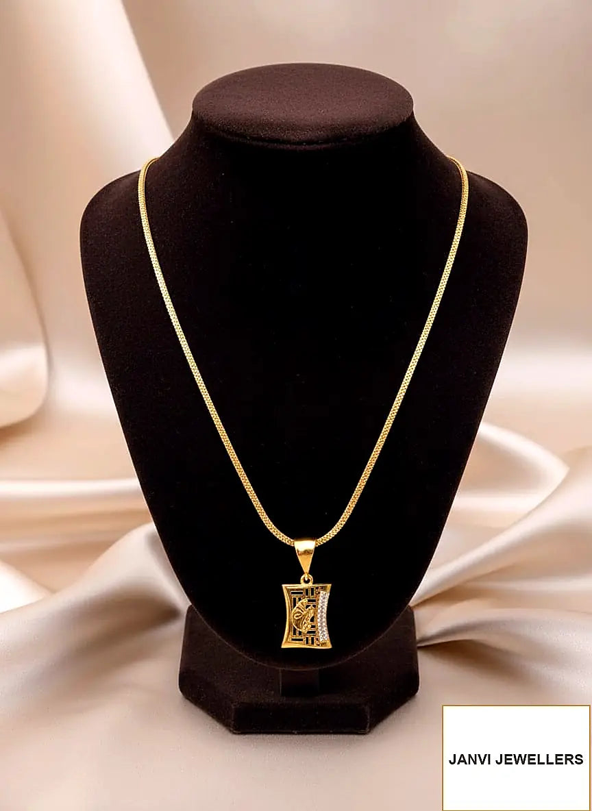 Gold Plated Rajwadi Chain Pendant Set