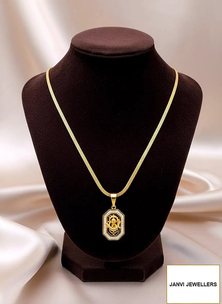 Gold Plated Rajwadi Chain Pendant Set