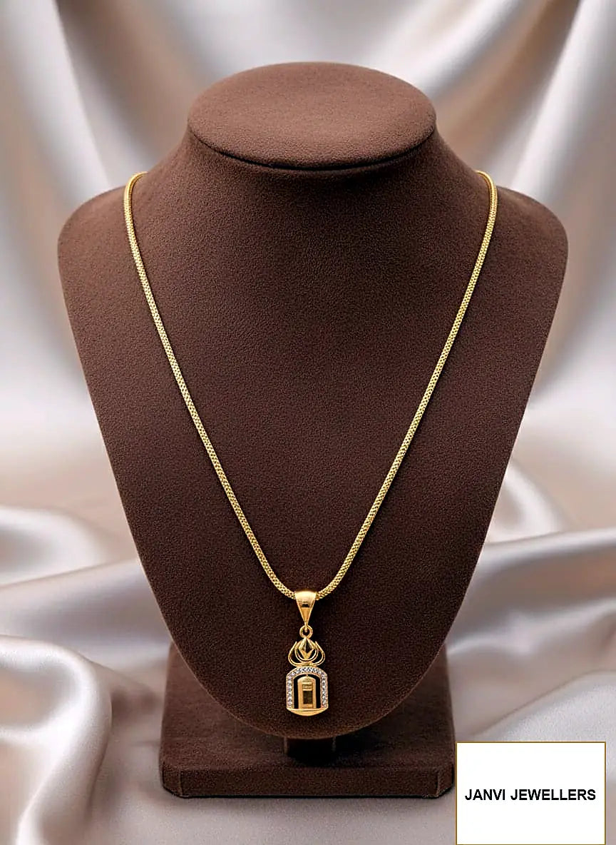 Gold Plated Rajwadi Chain Pendant Set