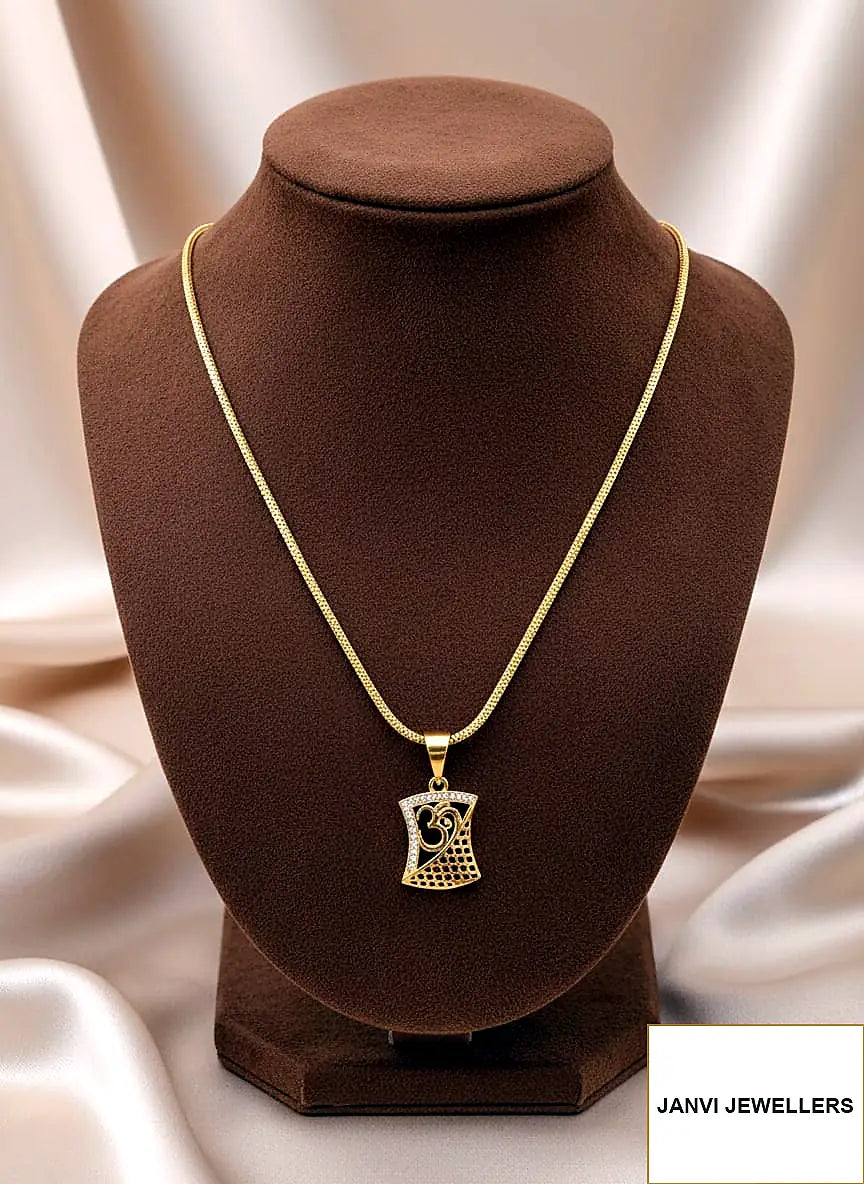 Gold Plated Rajwadi Chain Pendant Set