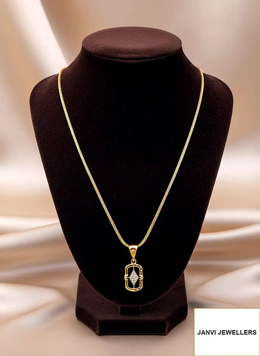 Gold Plated Rajwadi Chain Pendant Set