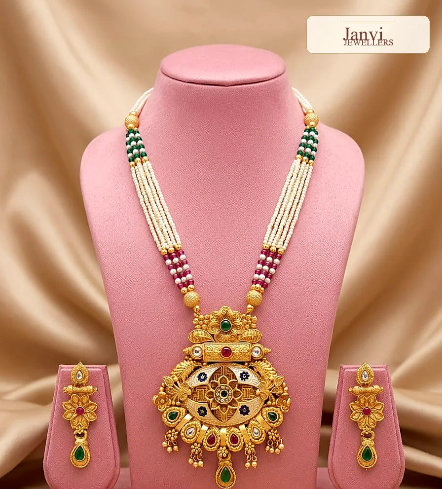 Royal Moti Necklace Set with Earrings