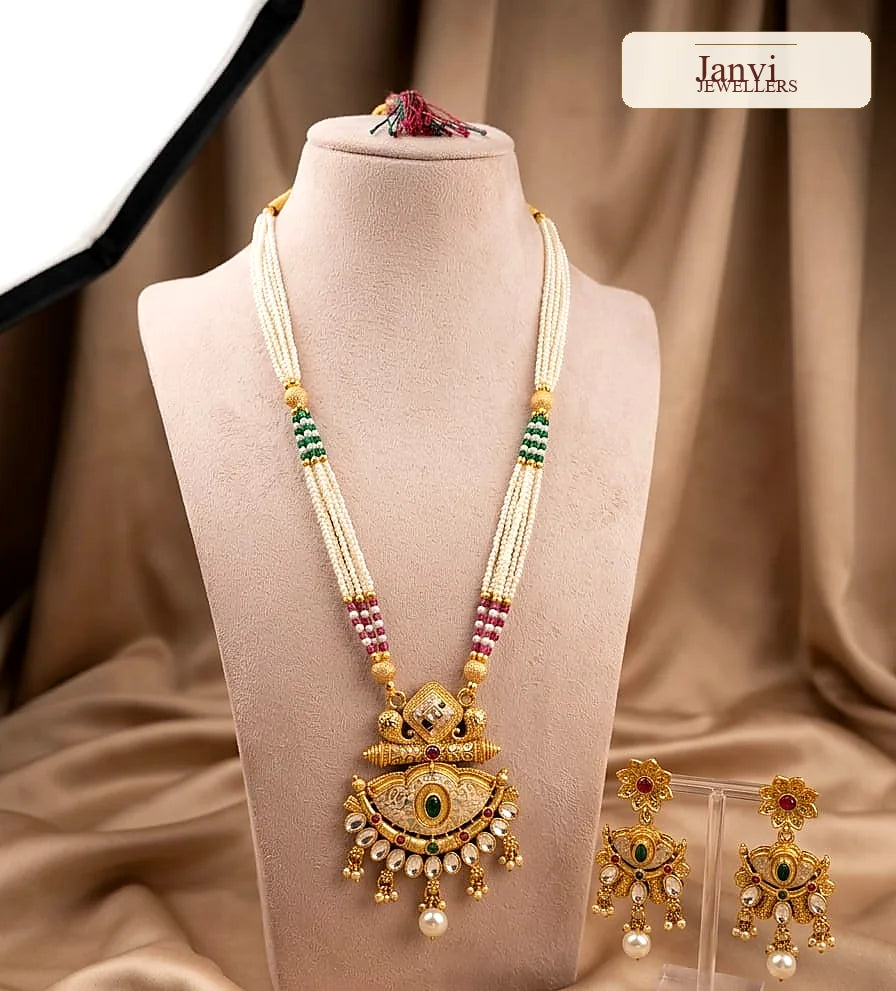 Royal Moti Necklace Set with Earrings