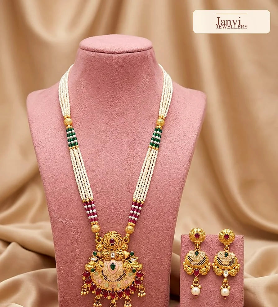 Royal Moti Necklace Set with Earrings
