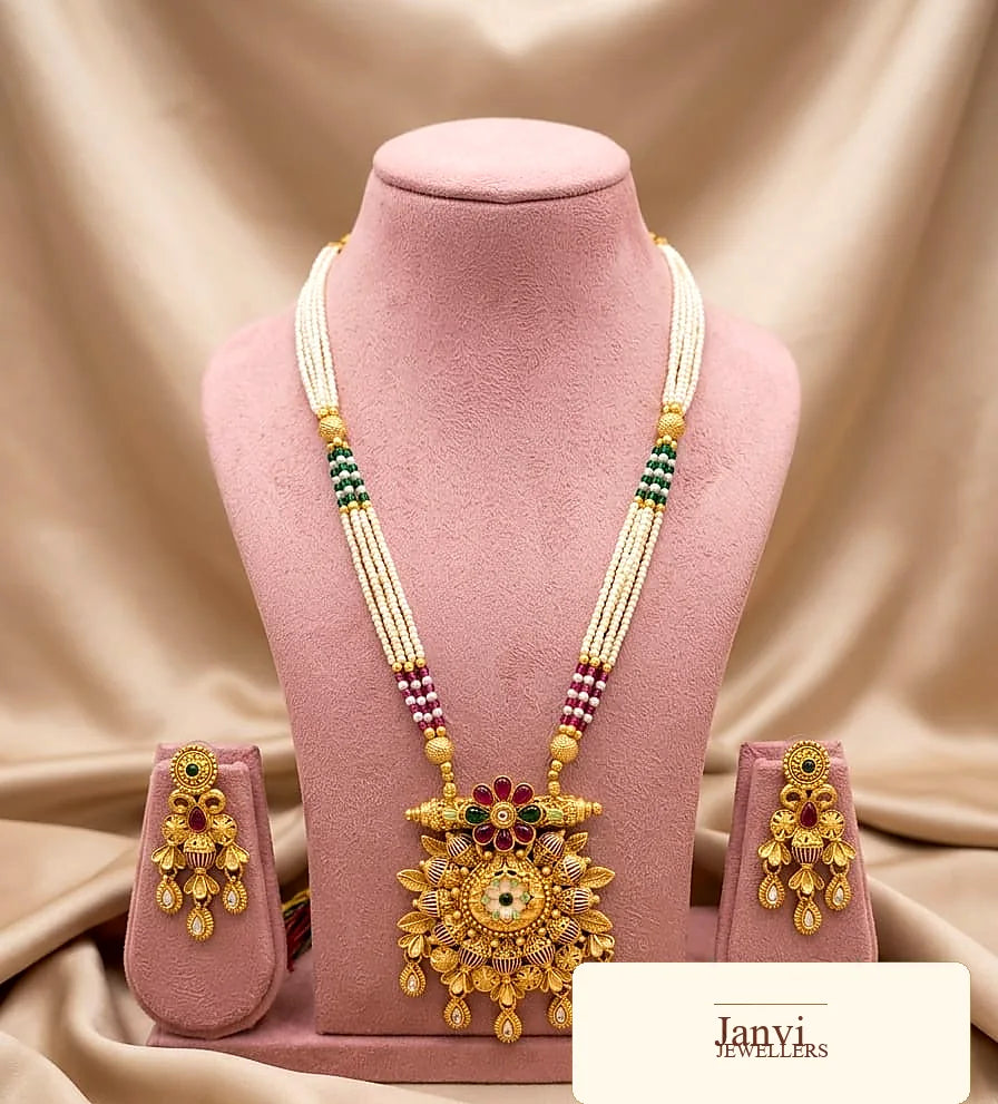 Royal Moti Necklace Set with Earrings