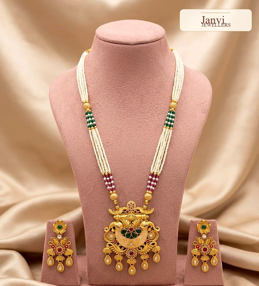Royal Moti Necklace Set with Earrings