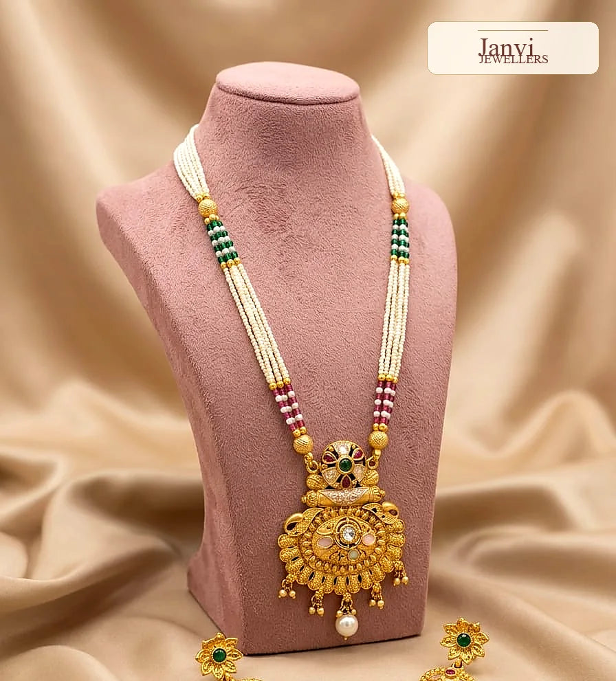 Royal Moti Necklace Set with Earrings