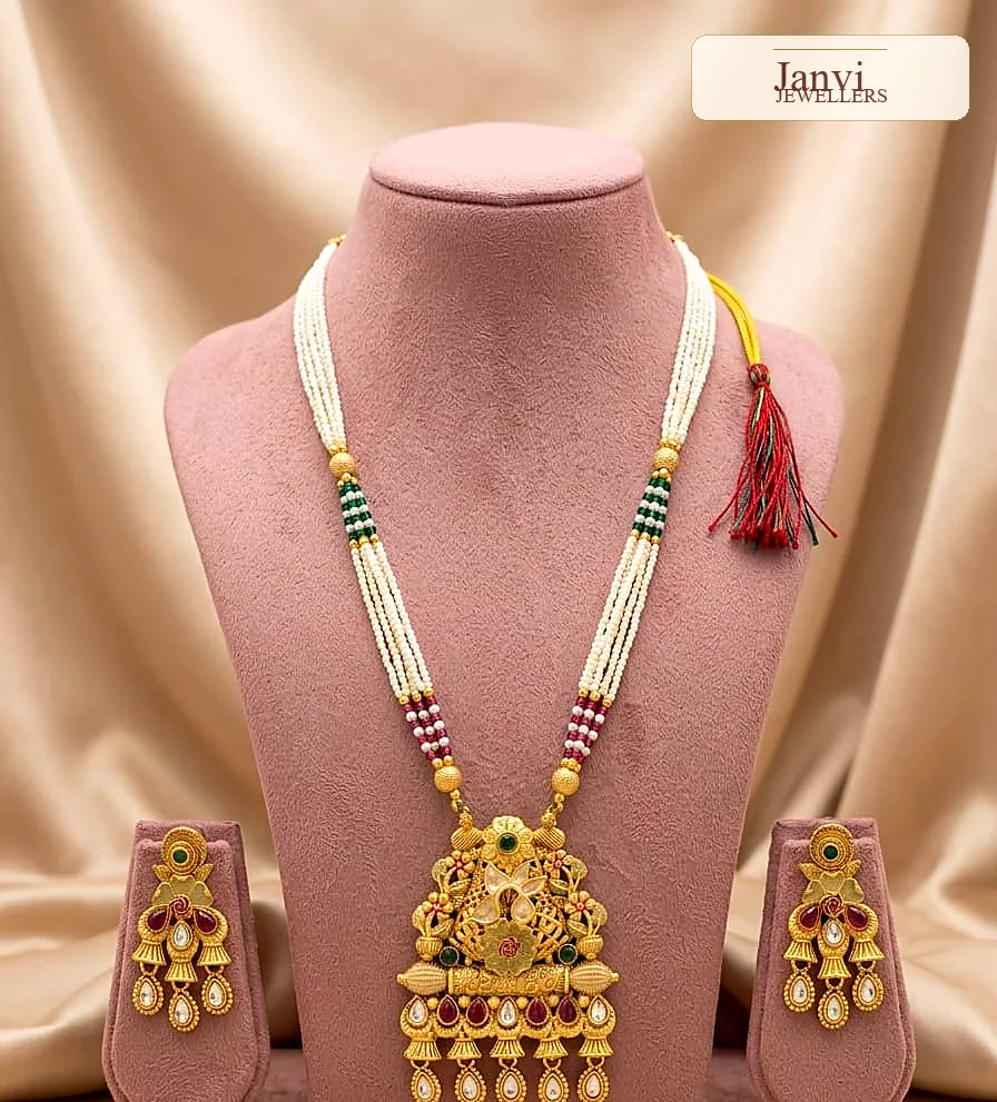 Royal Moti Necklace Set with Earrings