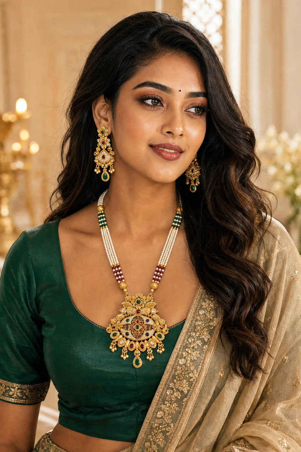 Royal Moti Necklace Set with Earrings