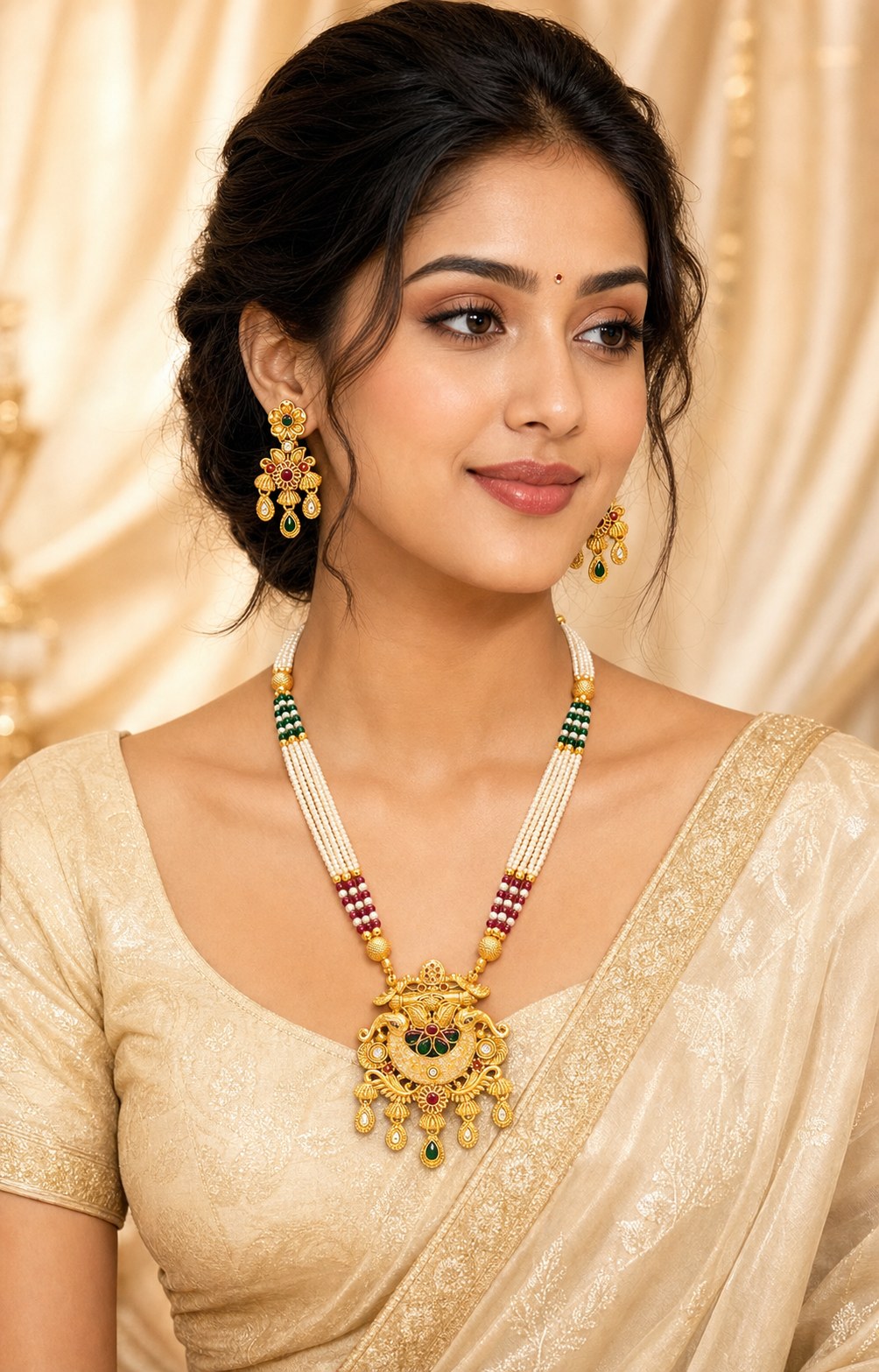 Royal Moti Necklace Set with Earrings